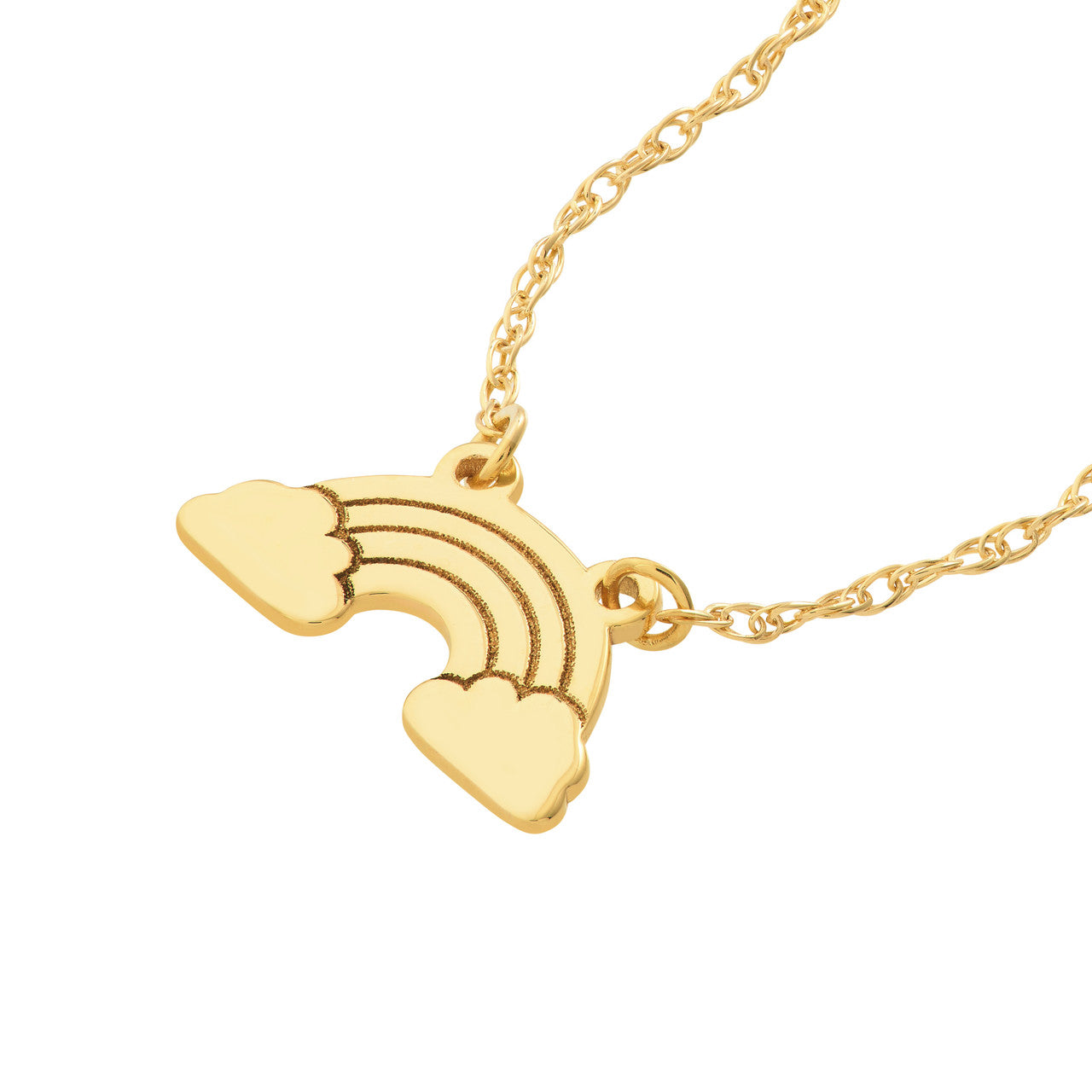 Simple rainbow and cloud necklace by My Store, featuring colorful enamel and a delicate chain design.