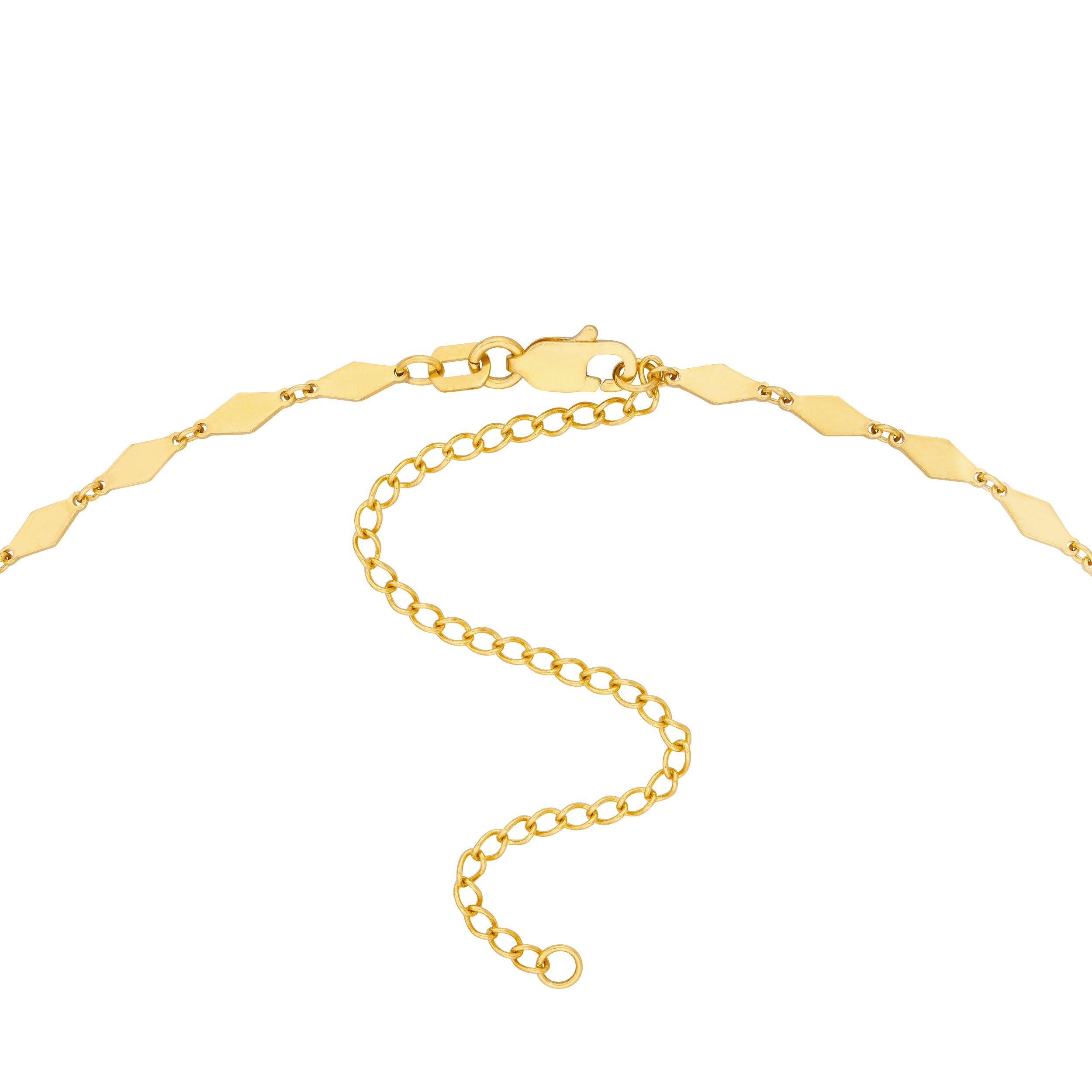 14K gold mirror lozenge link choker, additional view