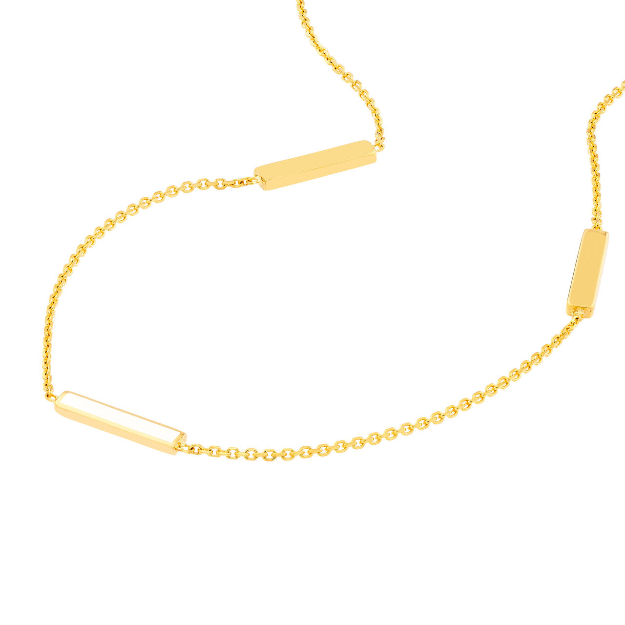 White Enamel Alternating Bar St Anklet 2