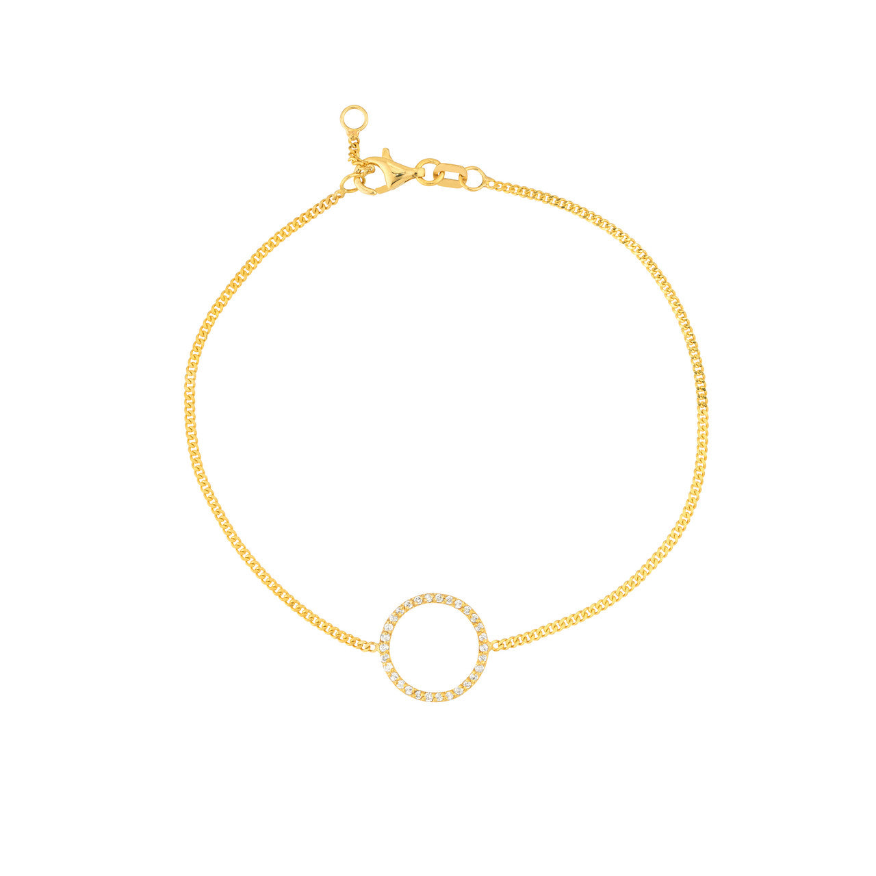 14K yellow gold diamond circle bracelet