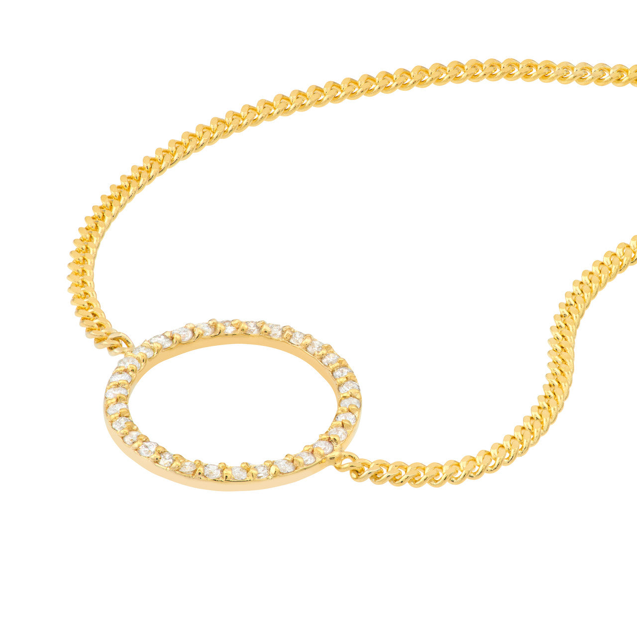 14K yellow gold diamond circle bracelet, alternate view