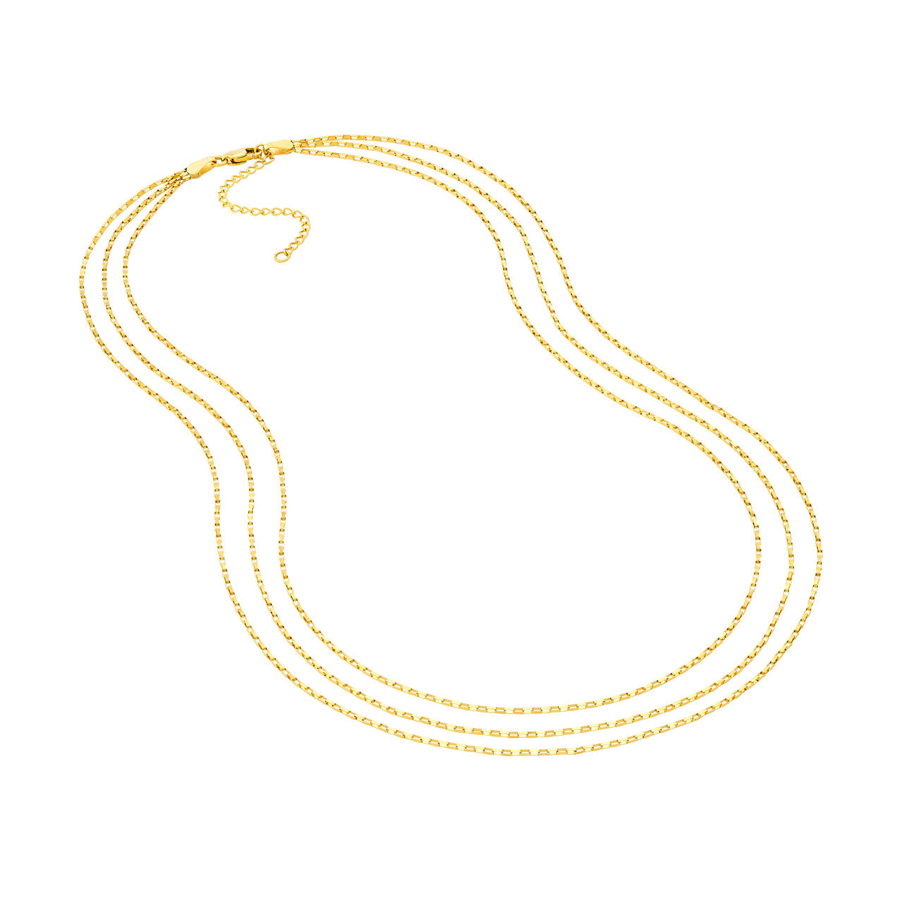 Triple Graduated Box Link Necklace 3