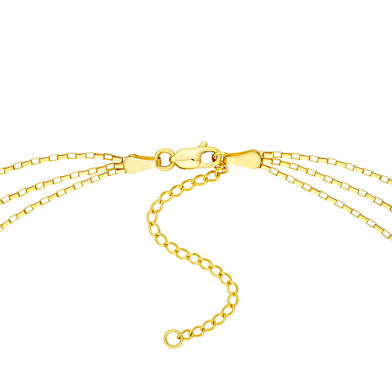 Triple Graduated Box Link Necklace lock