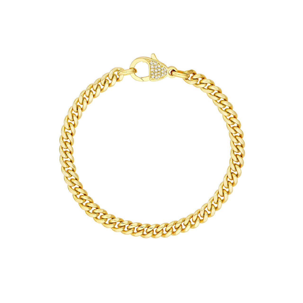 Pave diamond pear lock curb chain bracelet by My Store, featuring a sleek design and sparkling diamond accents.