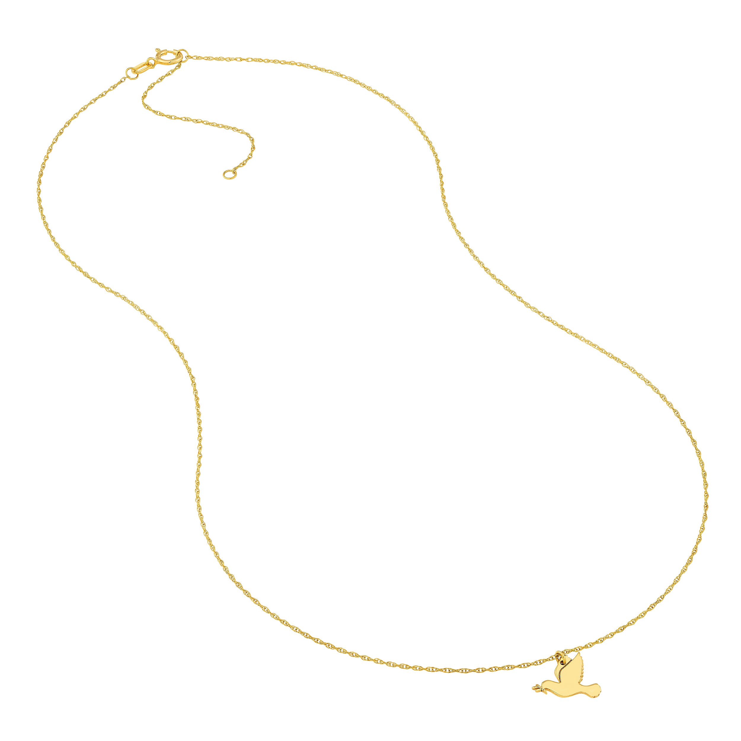 14K gold mini dove pendant necklace, additional view