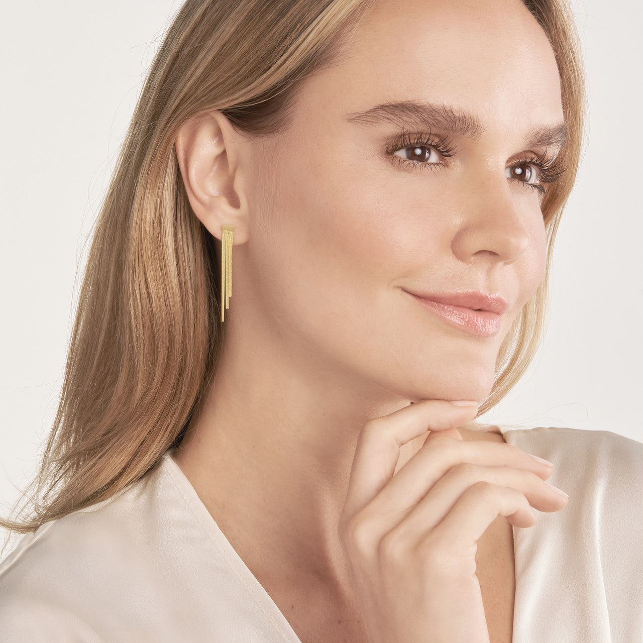 Ascending Triple Snake Chain Earrings