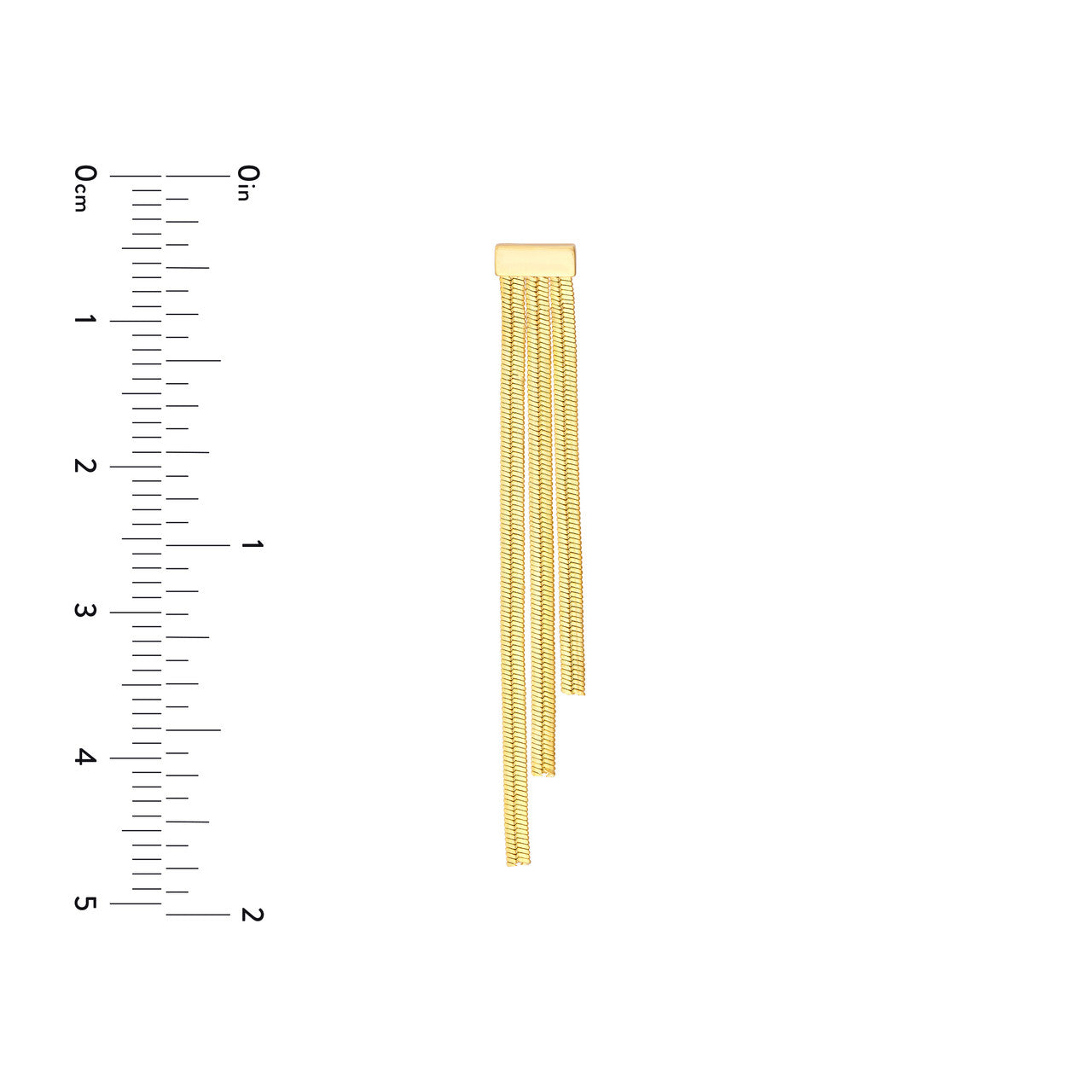 Ascending Triple Snake Chain Earrings