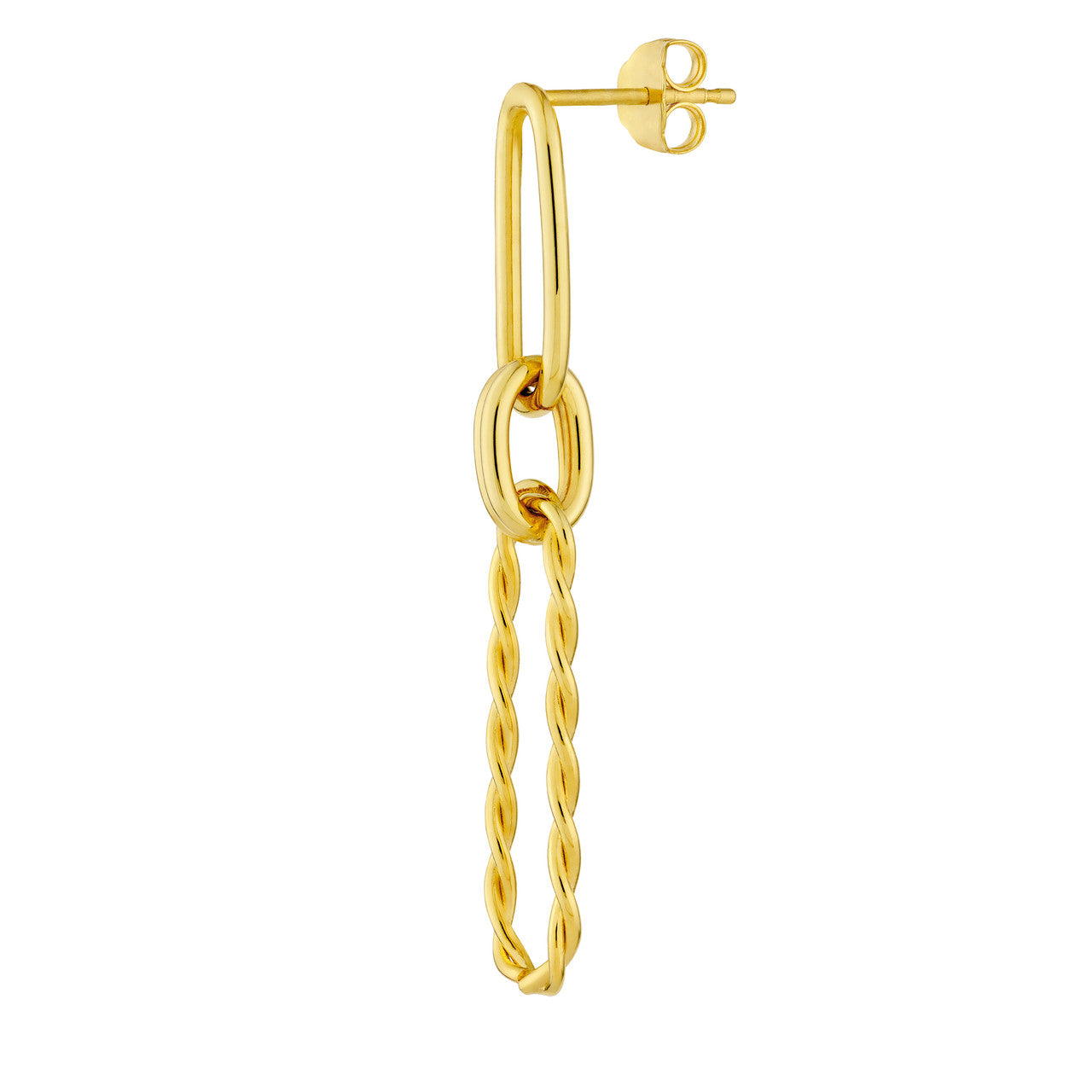 Polished twist paper clip earrings by My Store, featuring a sleek and modern design for a stylish accessory.
