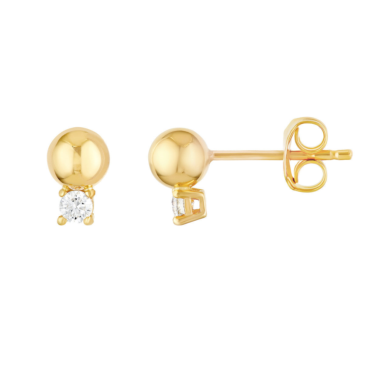 Diamond and Bead Stud Earrings - VIA Jewelers