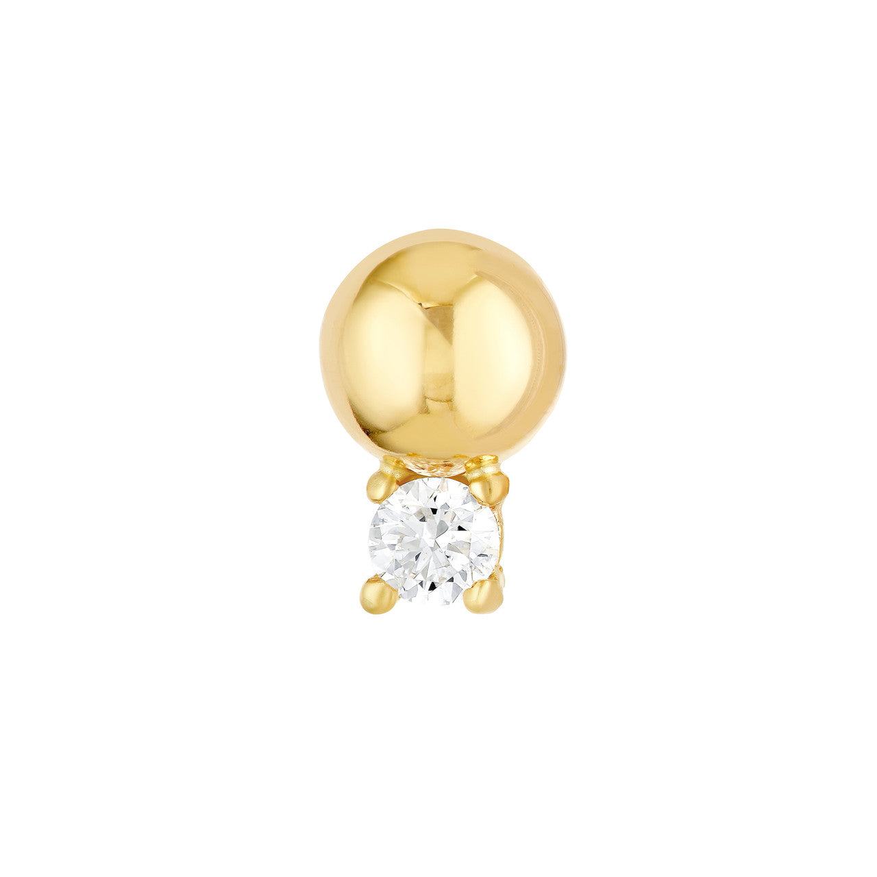 Simple diamond and bead stud earrings by Midas Chain, featuring a delicate design with sparkling accents.