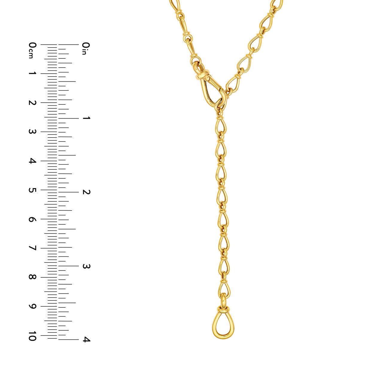 Teardrop Link Lariat Necklace