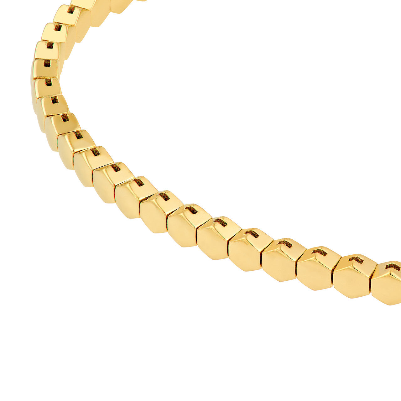 VIA Jewelers Honey Links Flex Bracelet featuring interlocking honeycomb design in a flexible, elegant style.