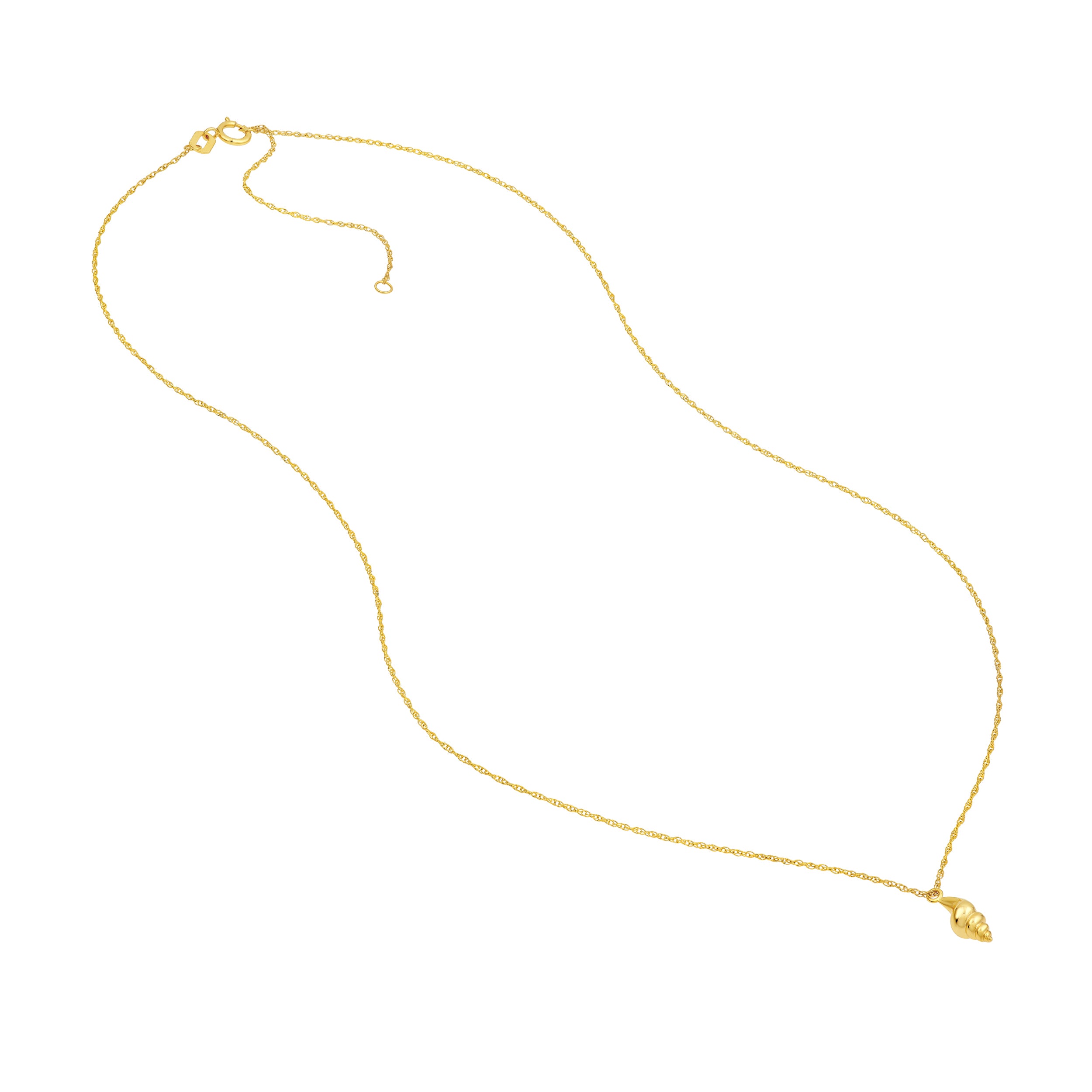 14K gold shell pendant necklace, alternate view