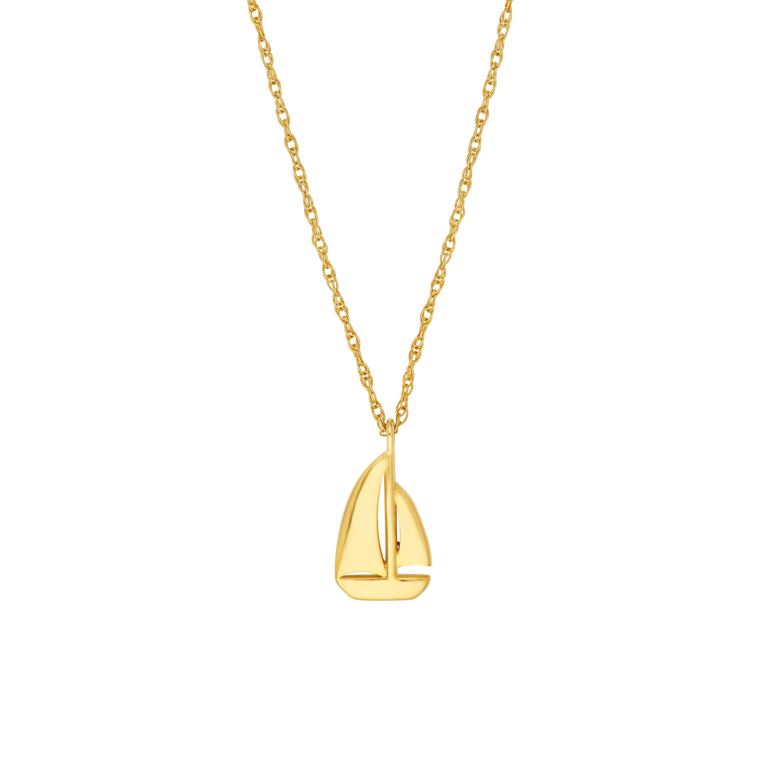 14K gold sailboat pendant necklace