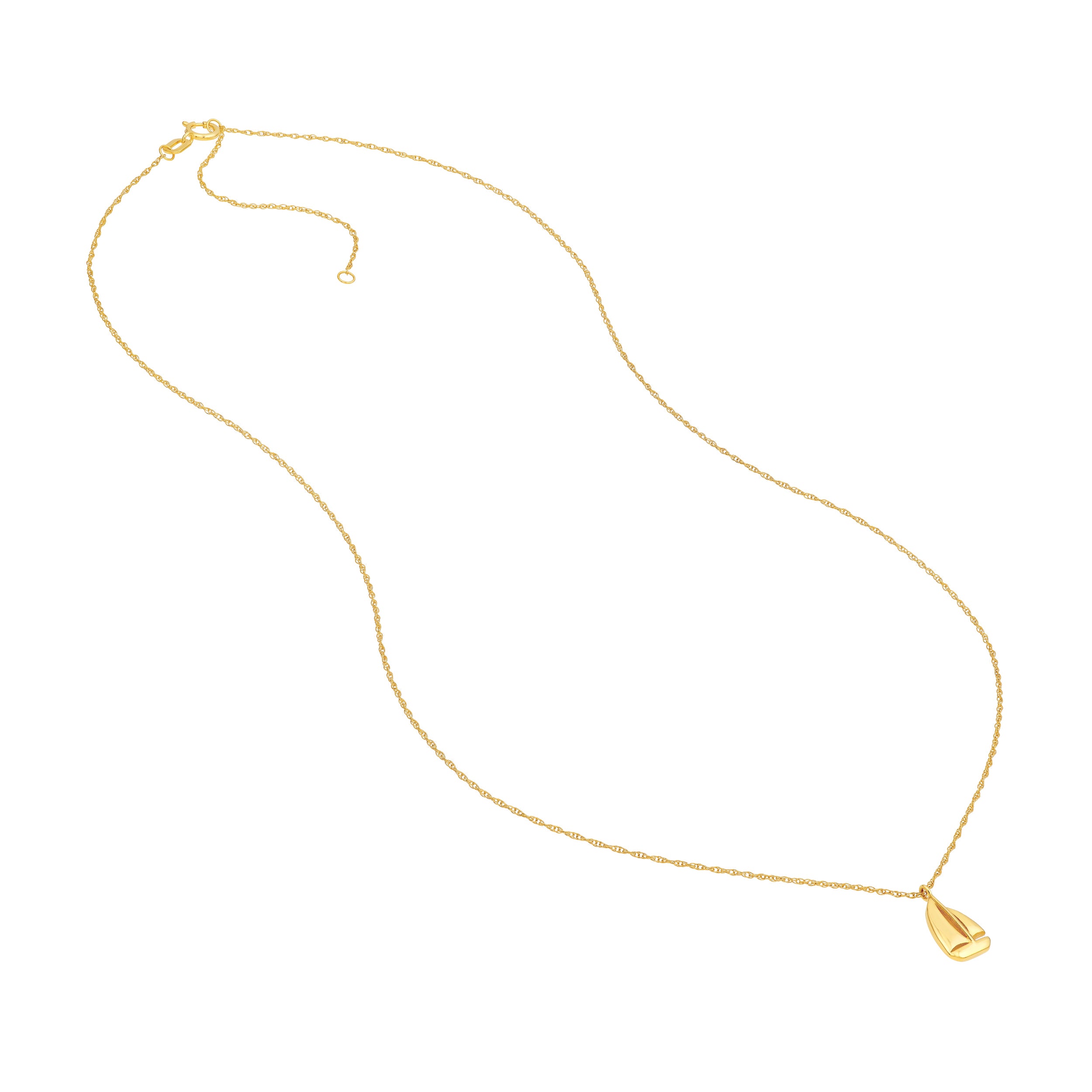 14K gold sailboat pendant necklace, alternate view