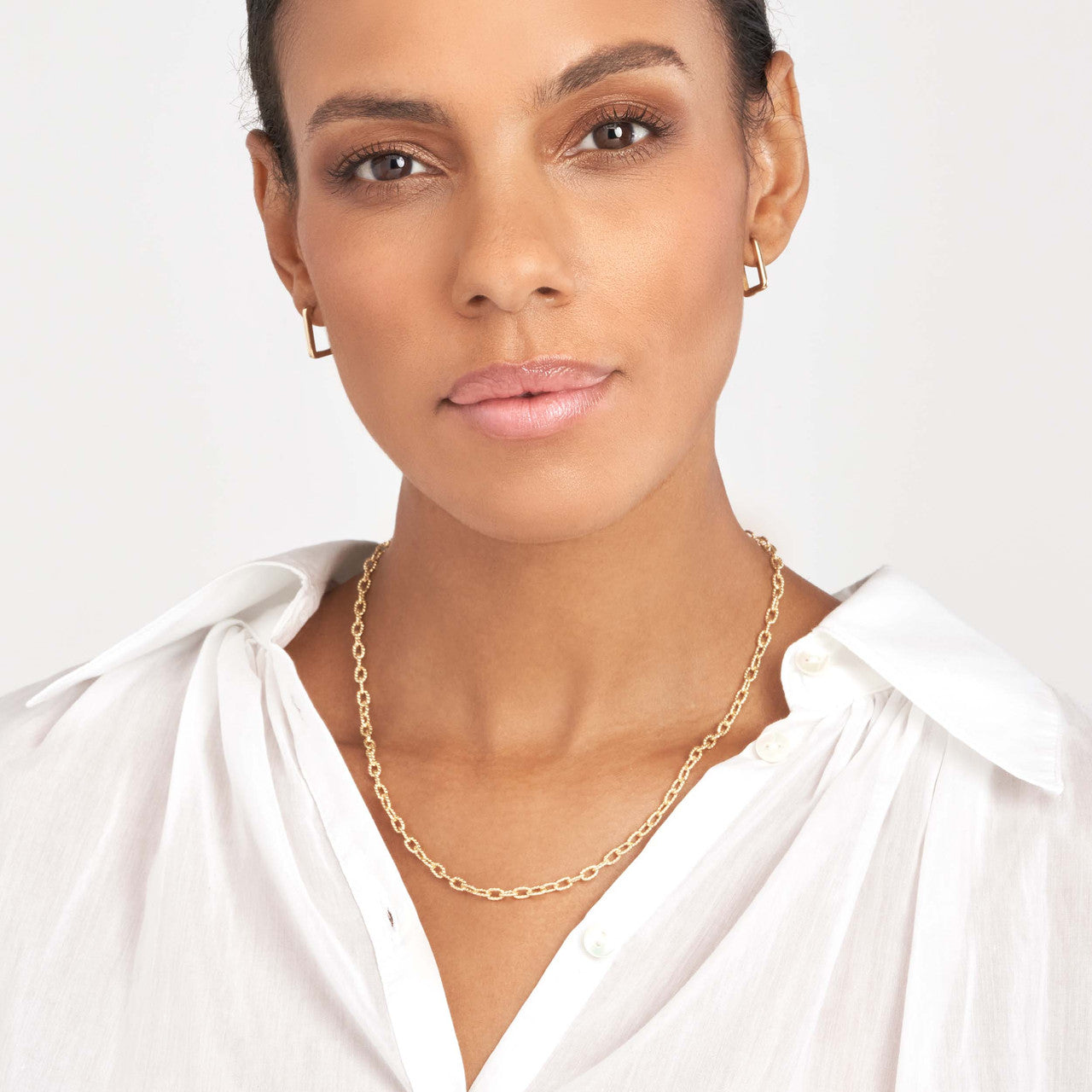 Gold locks Chain Necklace