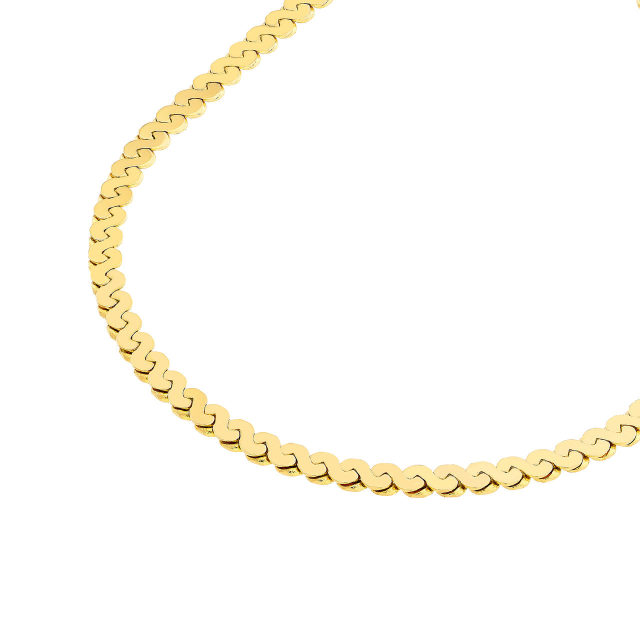 Serpentine Chain Gold Necklace