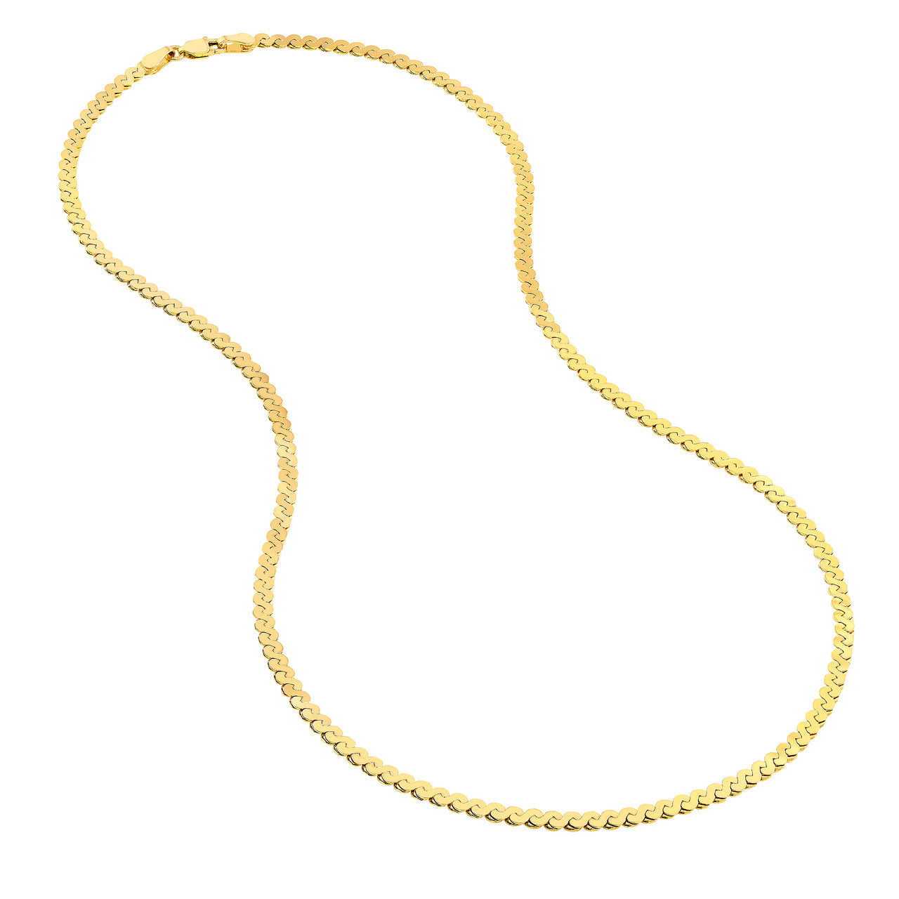 Serpentine Chain Gold Necklace