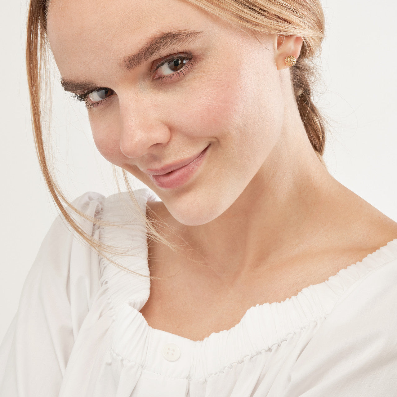 8mm Hollow Laser Ball Stud Earrings