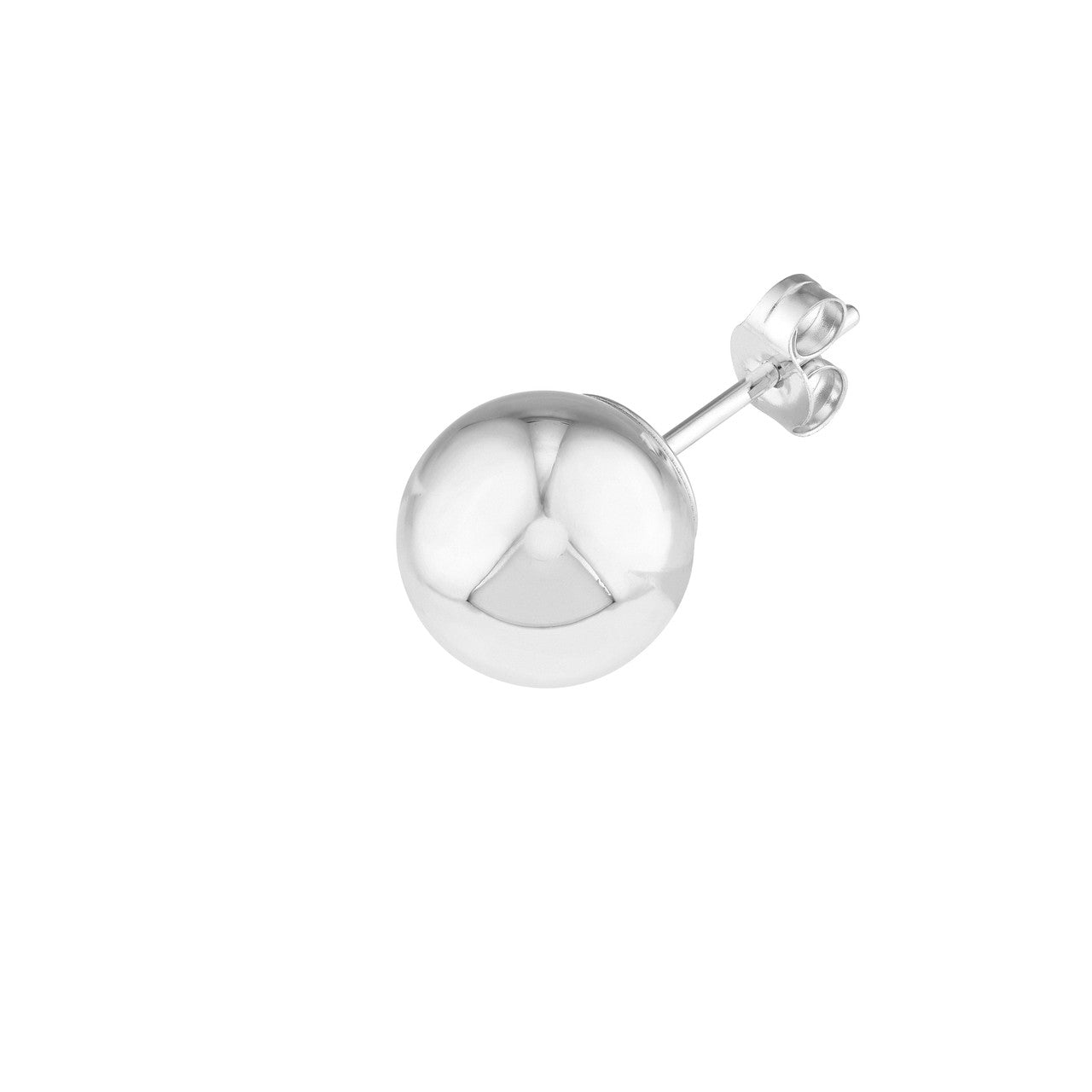 white gold ball stud earring