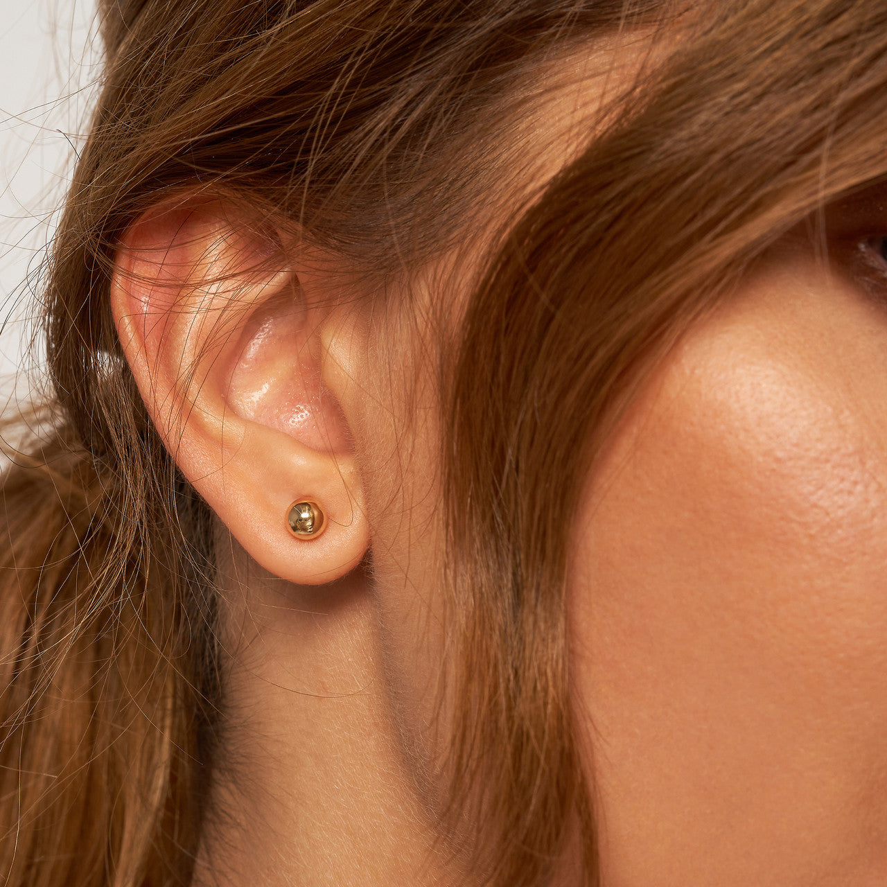 gold ball stud earring