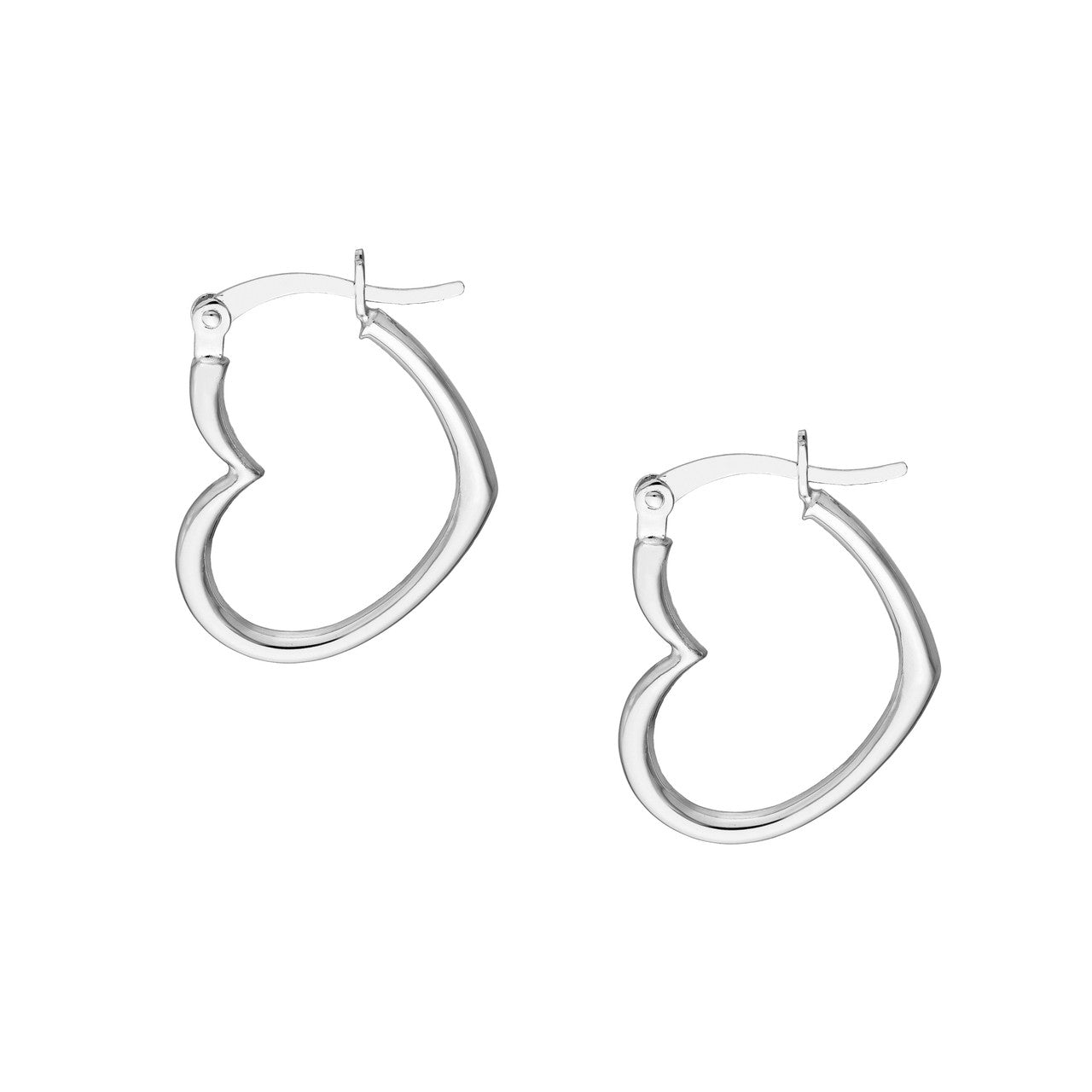 Tilted Heart Hoop Earrings