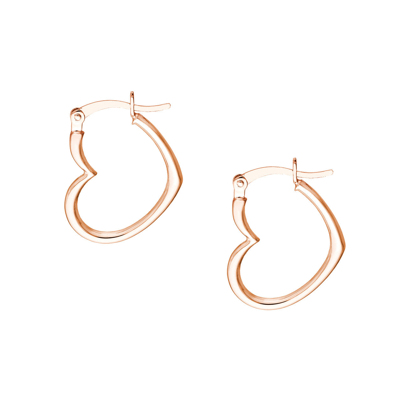 Tilted Heart Hoop Earrings