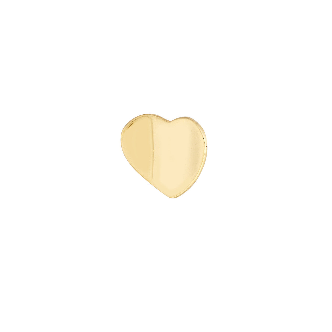 14K gold concave heart stud earrings with screw backs, alternate view