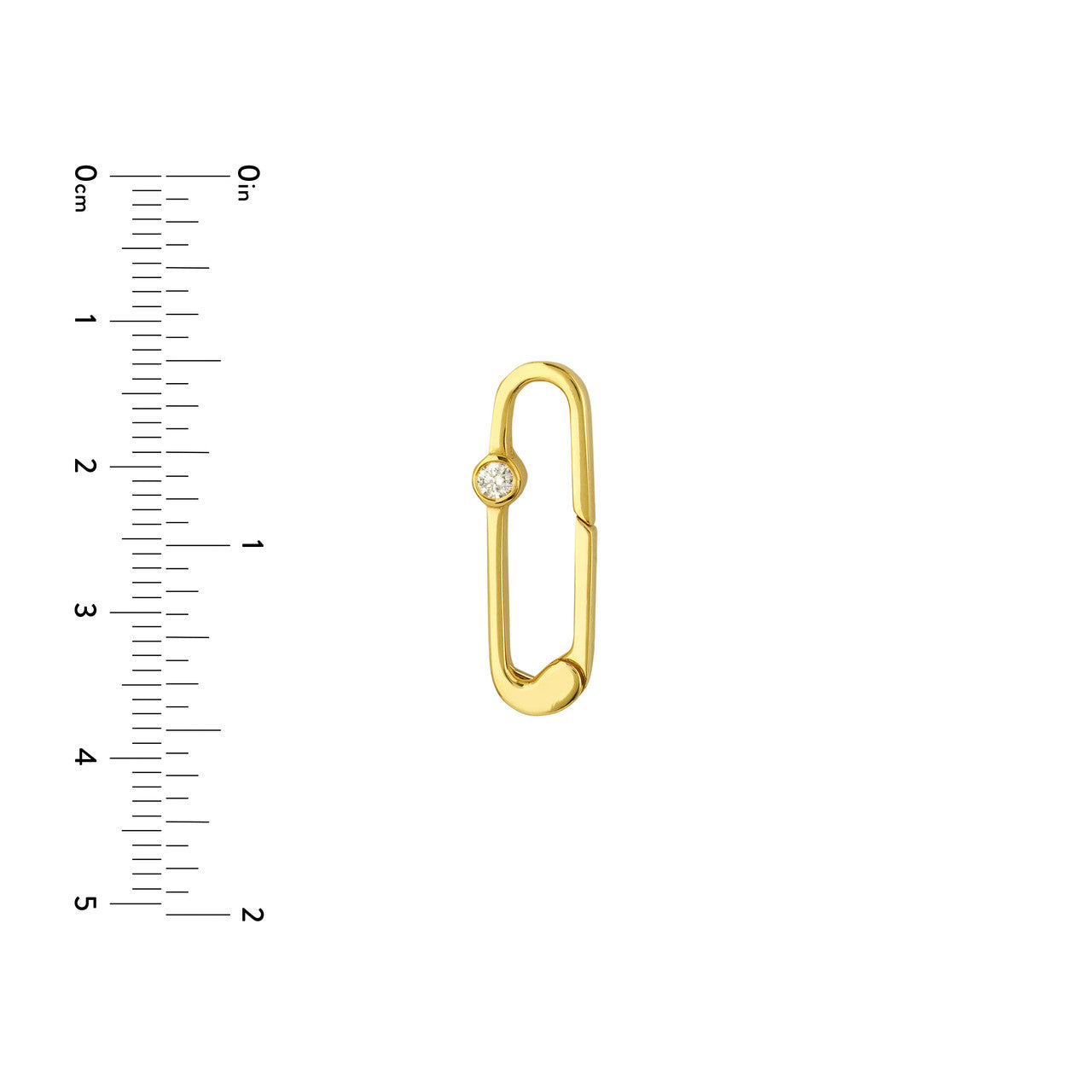 14K gold diamond push lock clasp, alternate view