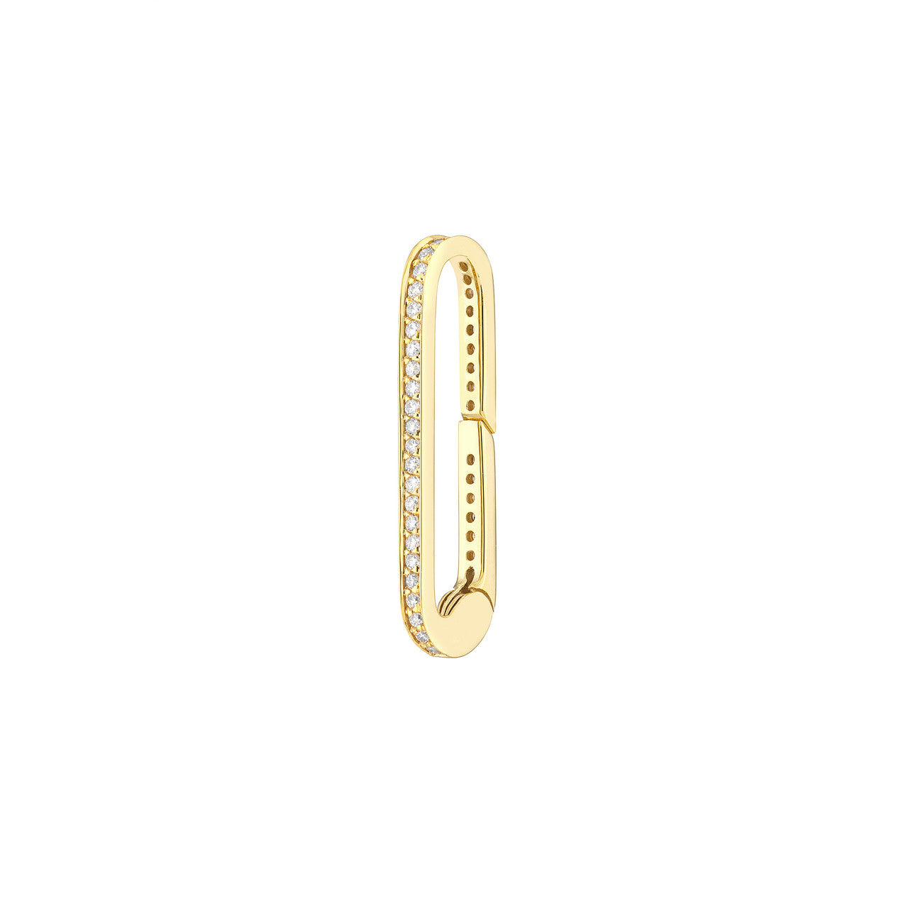 14K gold 1/5ctw diamond link push lock clasp