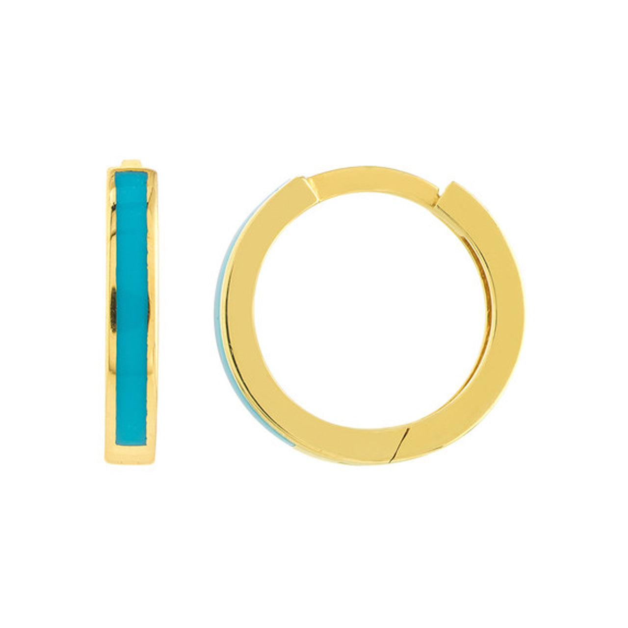 Turquoise Enamel Mini Hoop Earrings