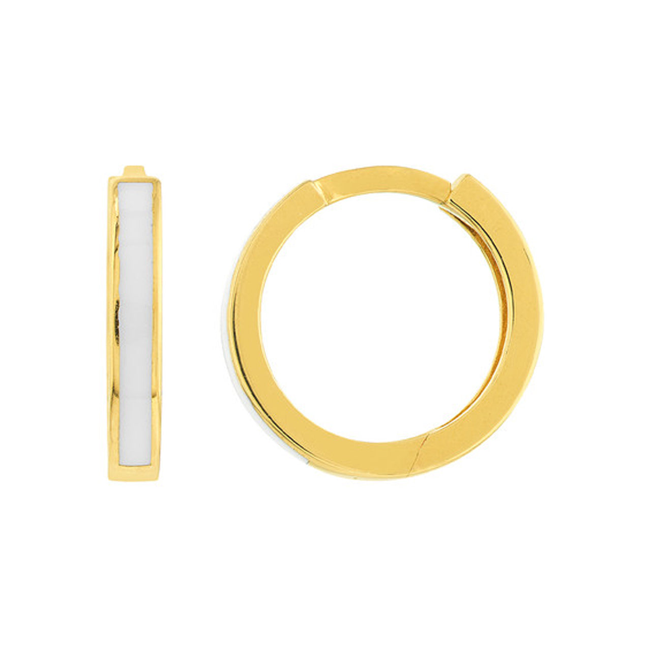 White Enamel Mini Hoop Earrings
