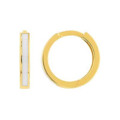 White Enamel Mini Hoop Earrings