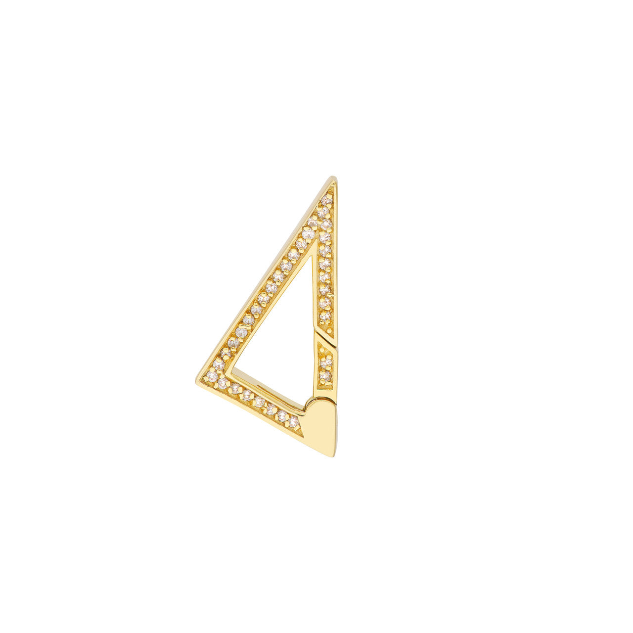 14K gold diamond triangle push lock