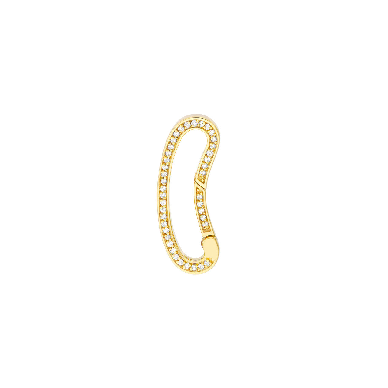 14K gold diamond bean shape push lock