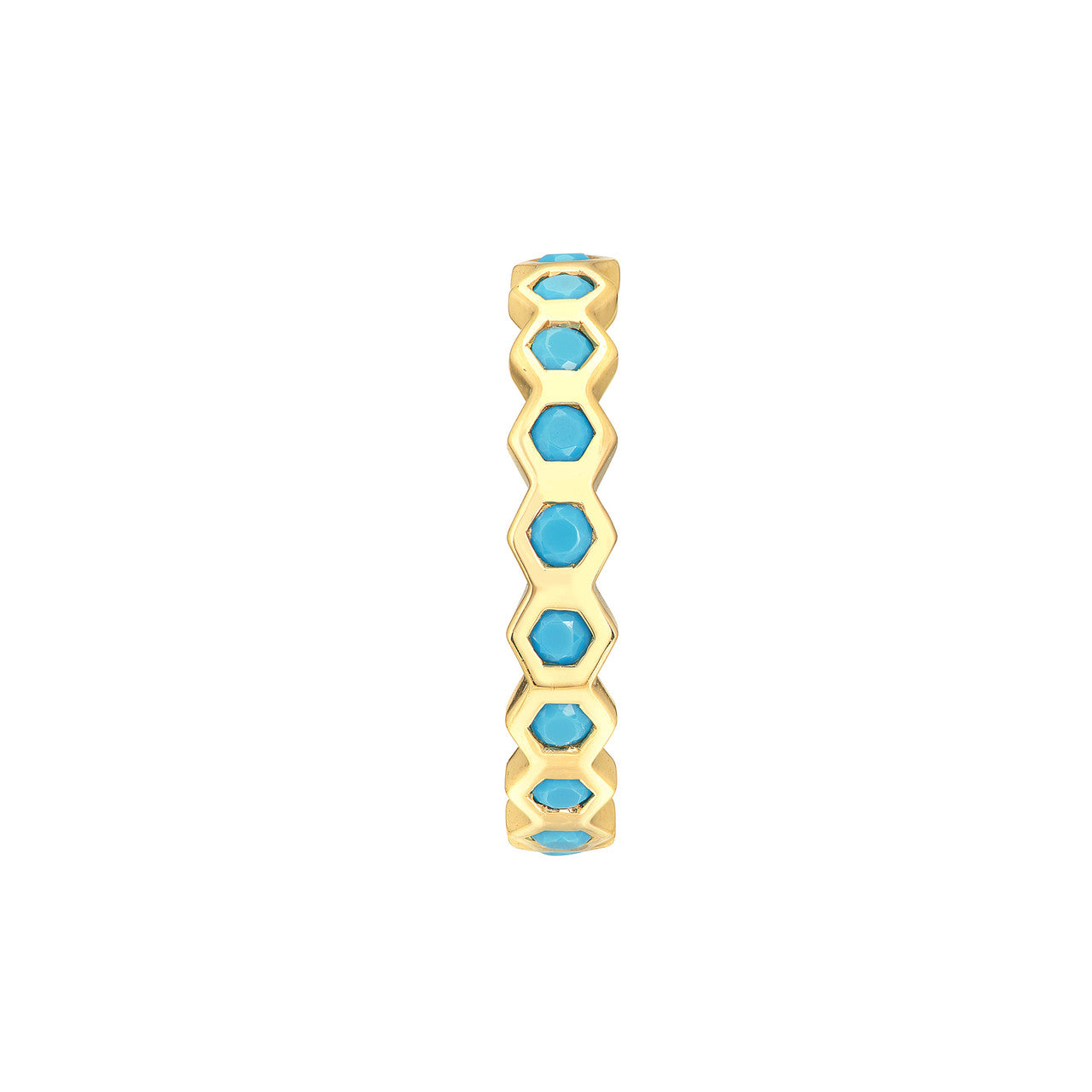 Round Turquoise Honey Comb J-Hoops