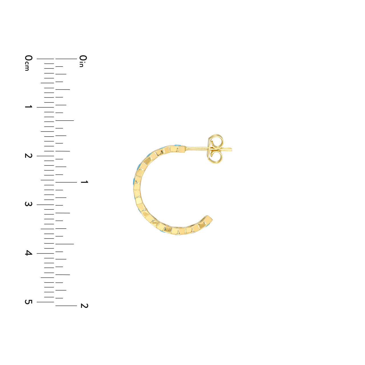 Round Turquoise Honey Comb J-Hoops