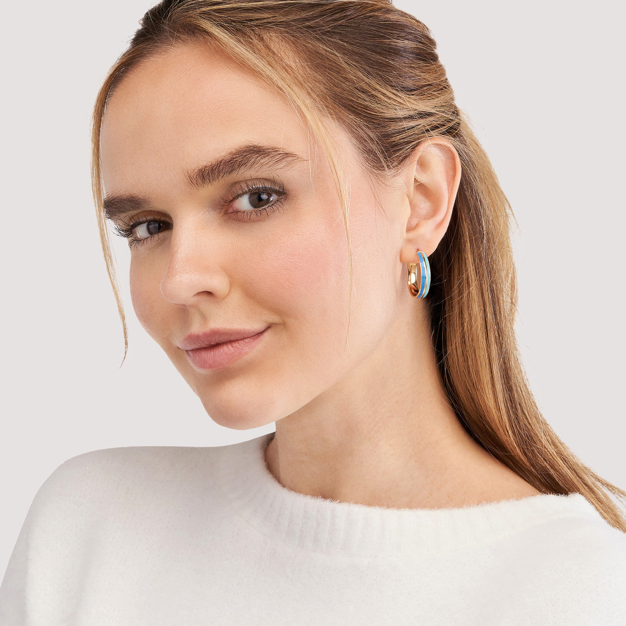 Shades of Blue Large Round Hoops