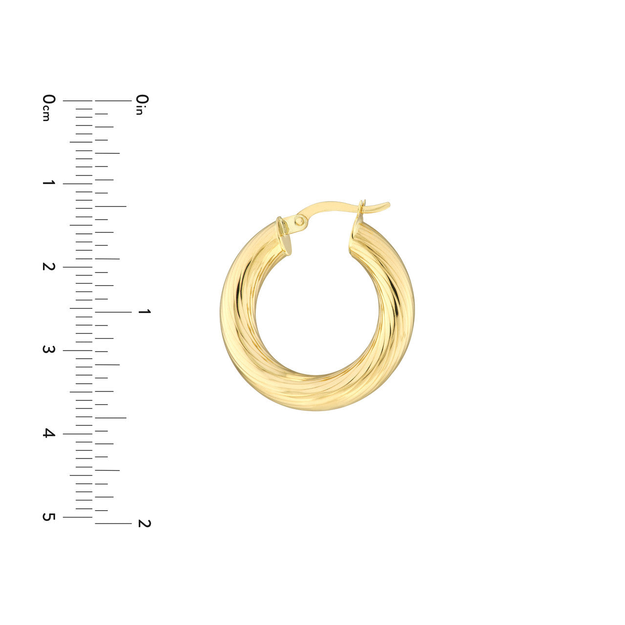Soft Lined Design Round Hoop Earrings