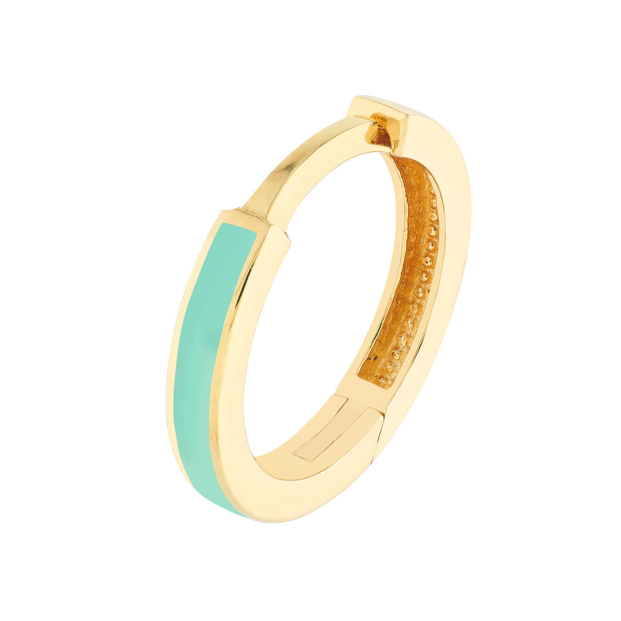 Light Turquoise Enamel Baby Hoop Earrings - VIA Jewelers