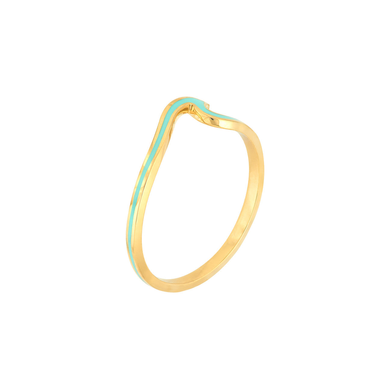 Turquoise Wave Enamel Ring