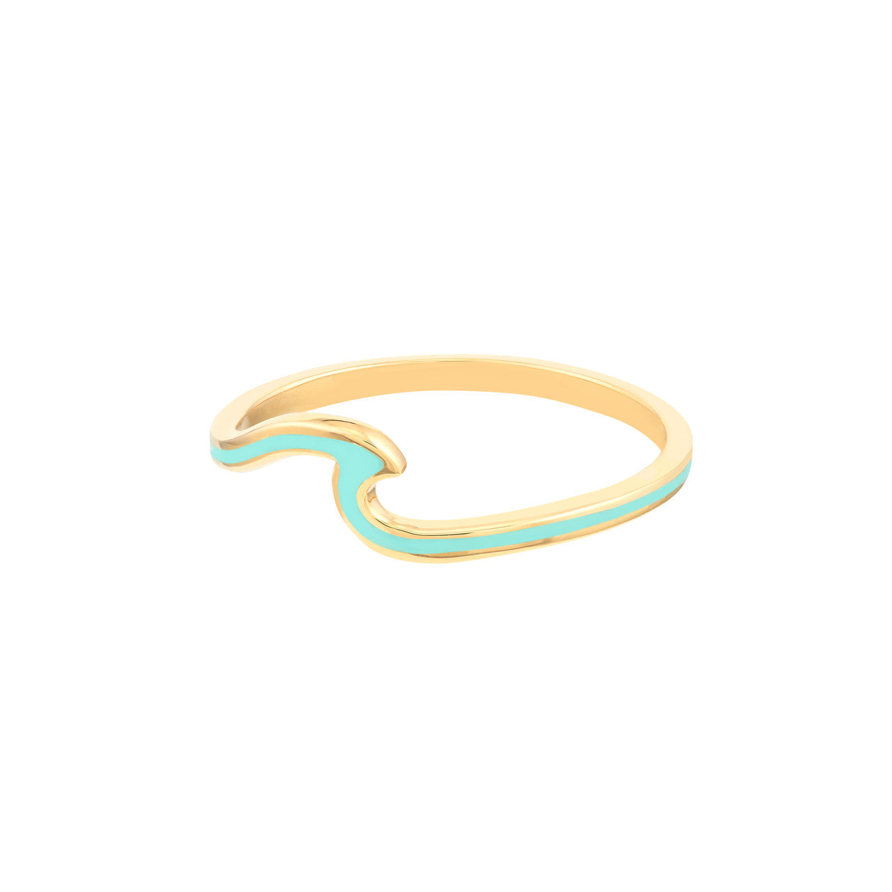 Turquoise Wave Enamel Ring