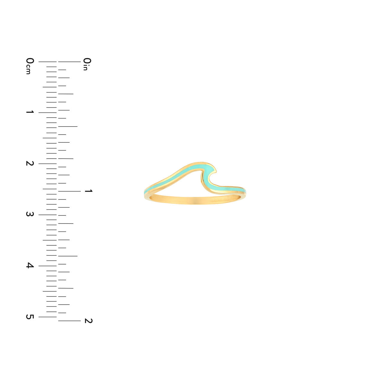 Turquoise Wave Enamel Ring