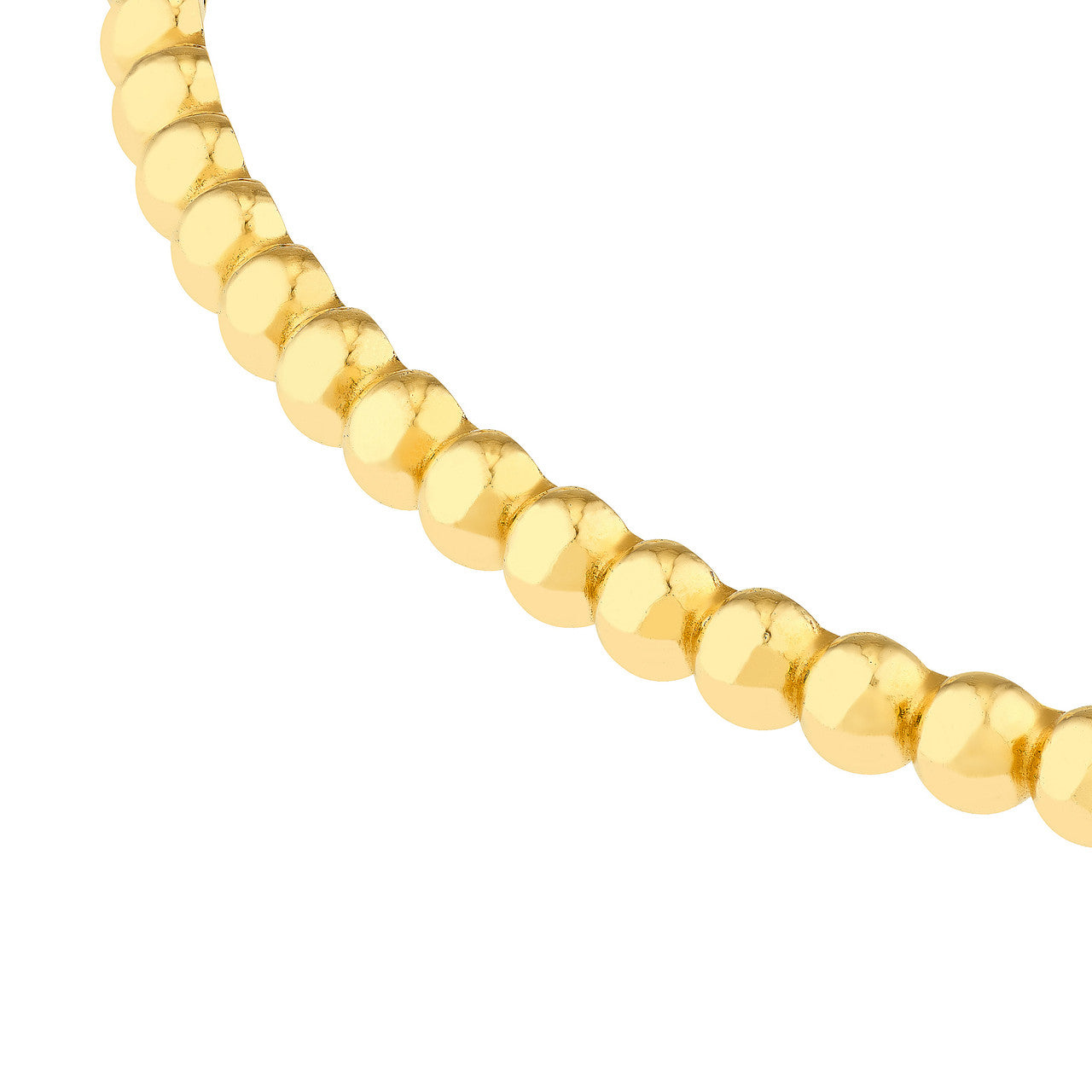14K yellow gold beaded bangle, alternate view