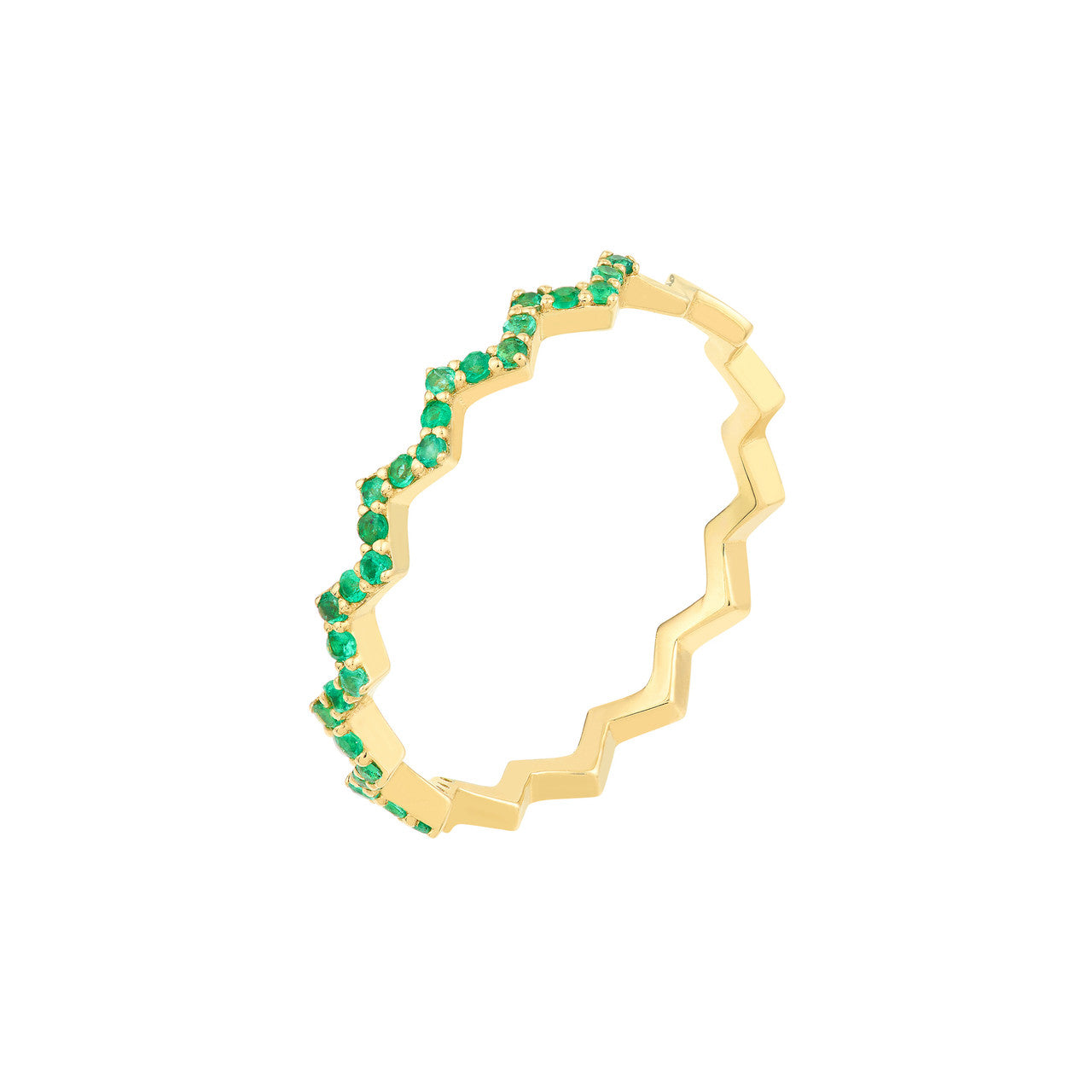 Emerald Stones Zig Zag Ring 2