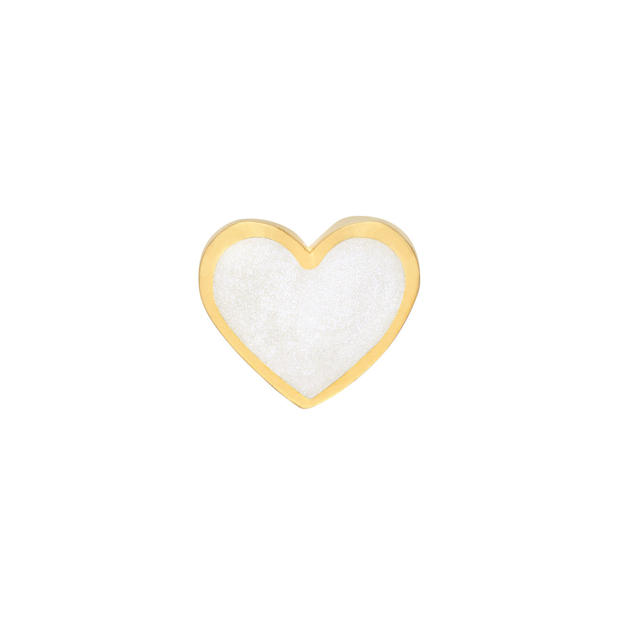 Simple white heart stud earrings by My Store, featuring a sleek and elegant design perfect for any occasion.