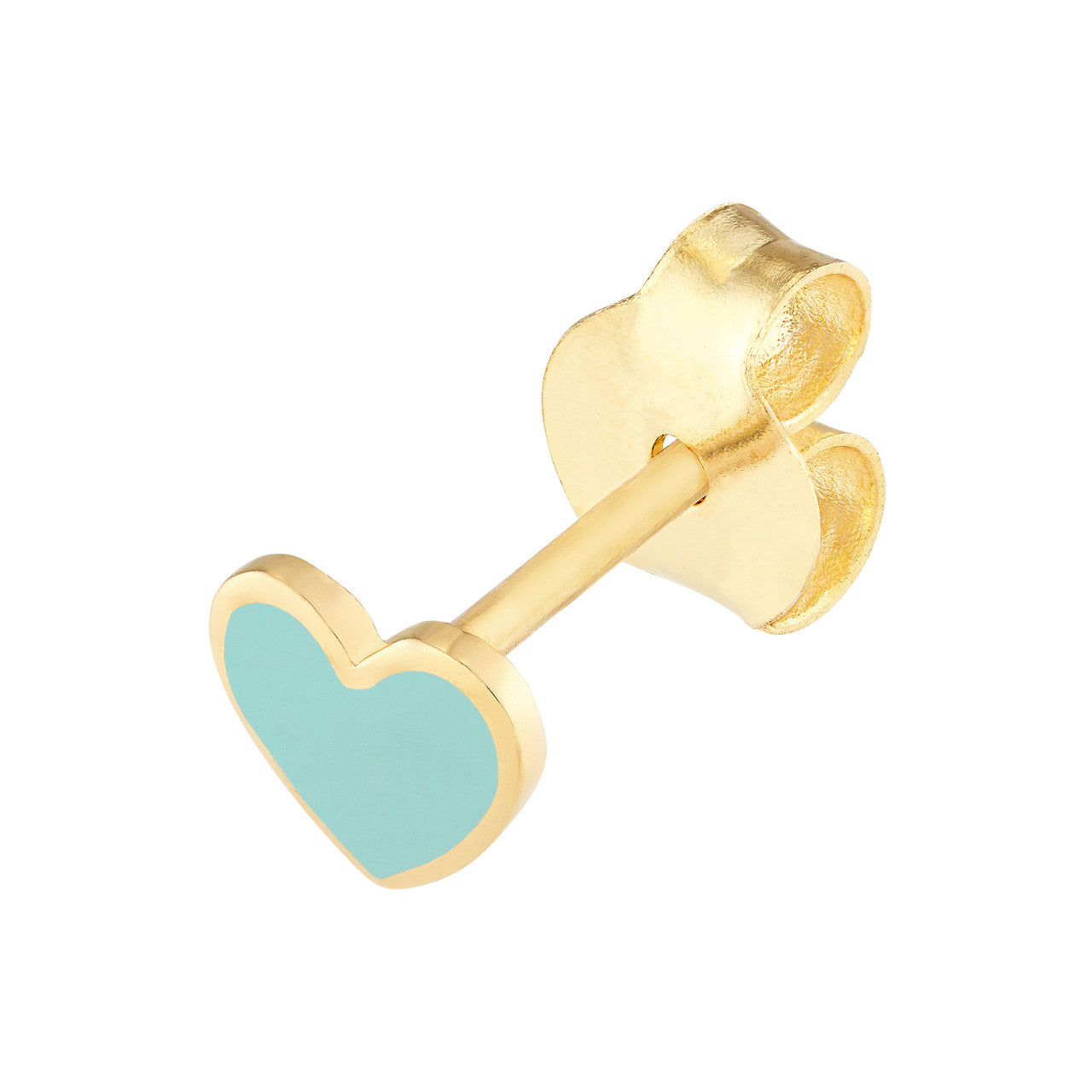 Light turquoise heart stud earring by My Store, featuring a simple and elegant design perfect for everyday wear.