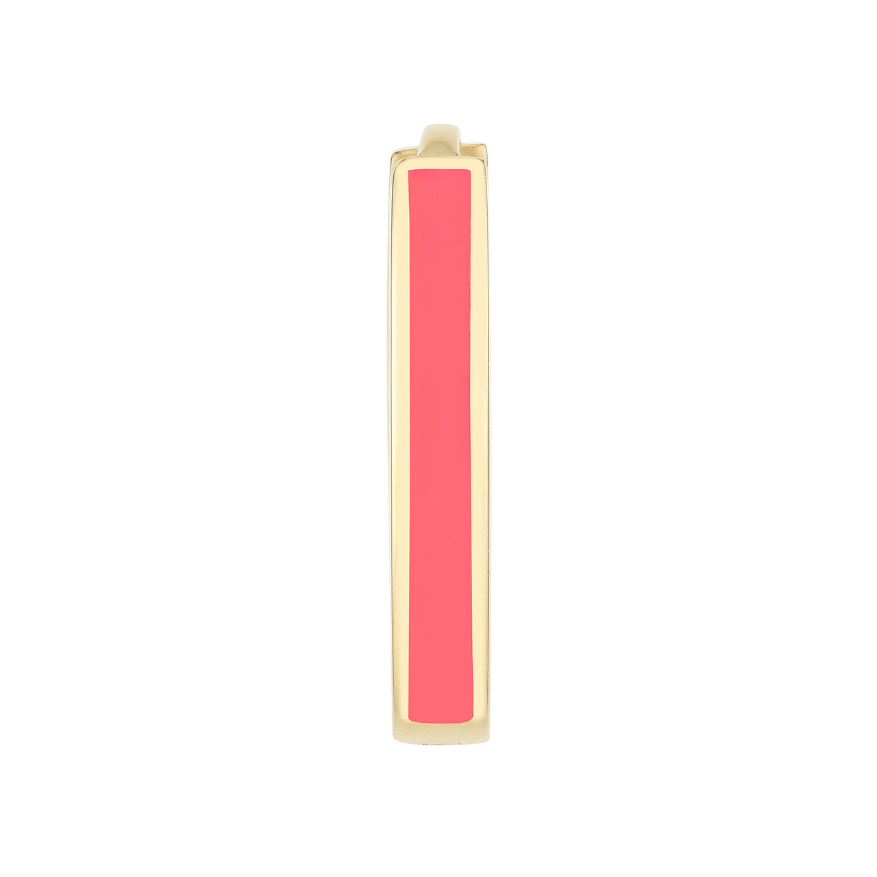 Neon pink enamel baby hoop earrings by My Store, featuring a simple, lightweight design perfect for young children.