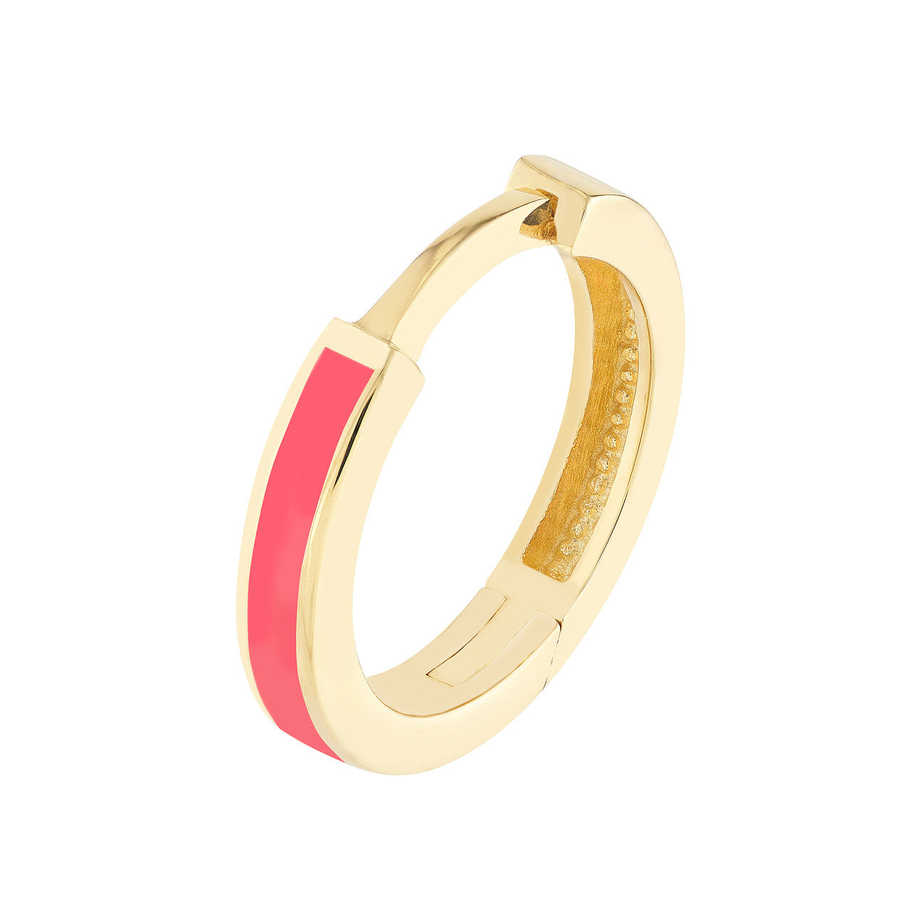 Neon Pink Enamel Baby Hoop Earrings - VIA Jewelers