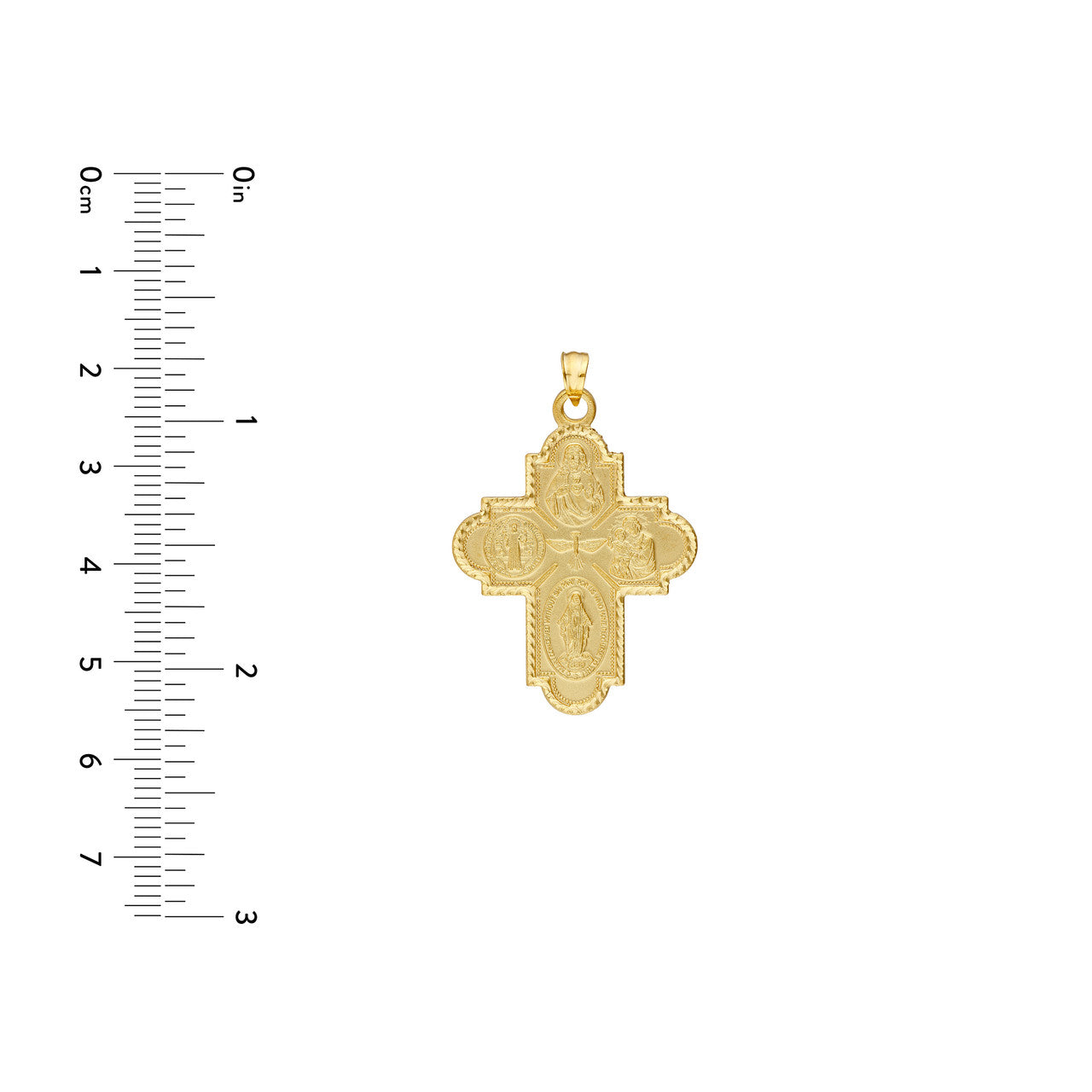 4 Way Double Sided Medal Cross Pendant